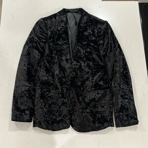 Black velvet blazer from boohooman size 42